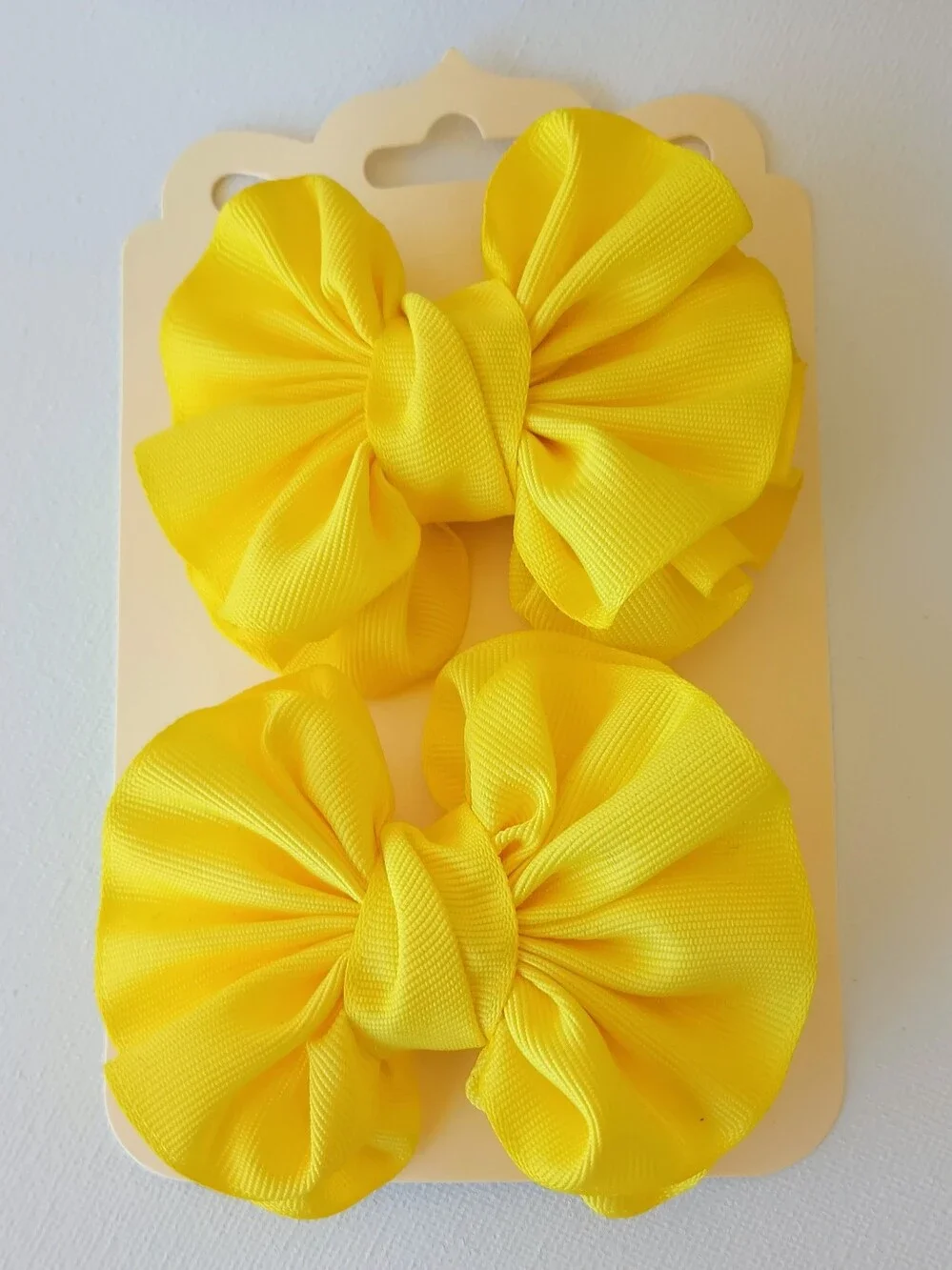 Pair Of Vibrant Yellow Grosgrain Pigtails Bows- Boutique Quality🎀✨
